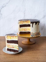 White Chocolate Fudgefetti Cake (8")