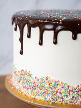 White Chocolate Fudgefetti Cake (8")