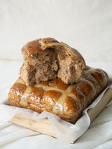 Sticky Toffee Hot Cross Buns