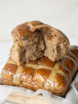 Sticky Toffee Hot Cross Buns