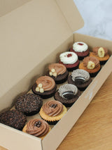 Box of 12 Cupcakes - Chocolate Flavours