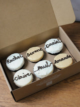 Decorate Your Own - Box of 6 Cupcakes with Handpiped Message