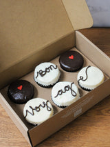 Decorate Your Own - Box of 6 Cupcakes with Handpiped Message