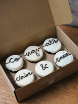 Decorate Your Own - Box of 6 Cupcakes with Handpiped Message