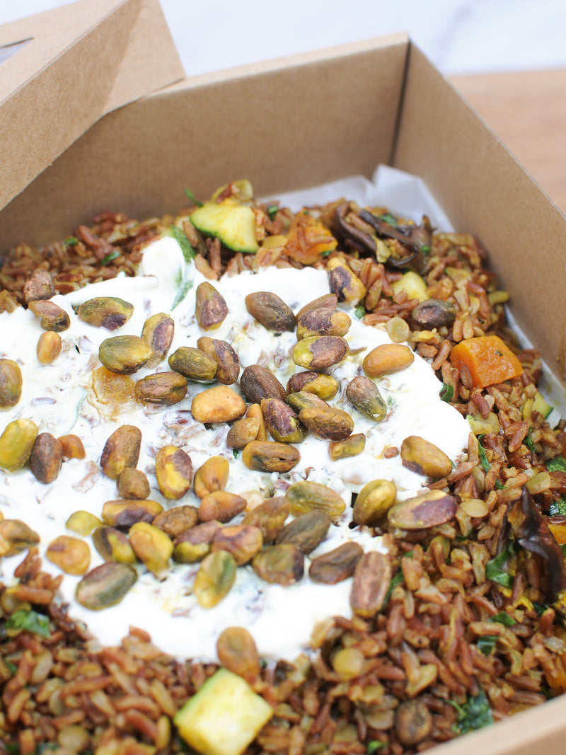 Aubergine, Red Rice & Lentil Salad