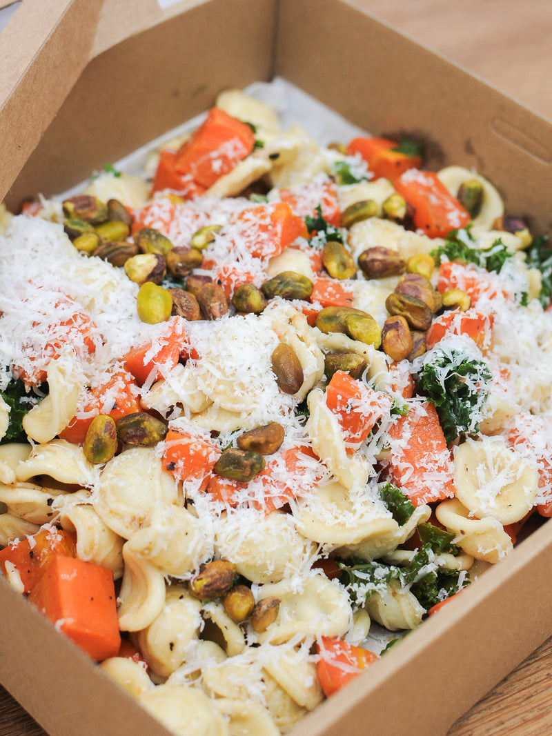 Roasted Carrot & Pistachio Pasta Salad