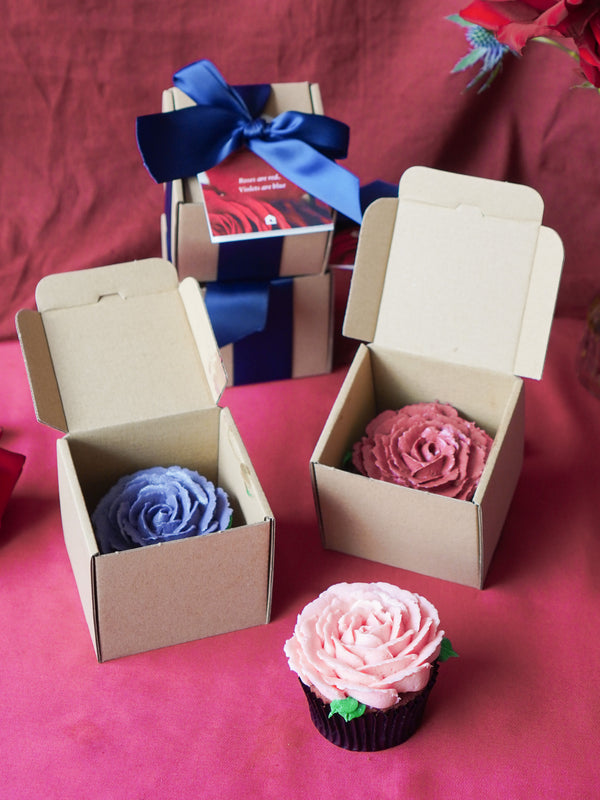 Box of 1 Valentine's Rose Cupcake (Bundle of 6)