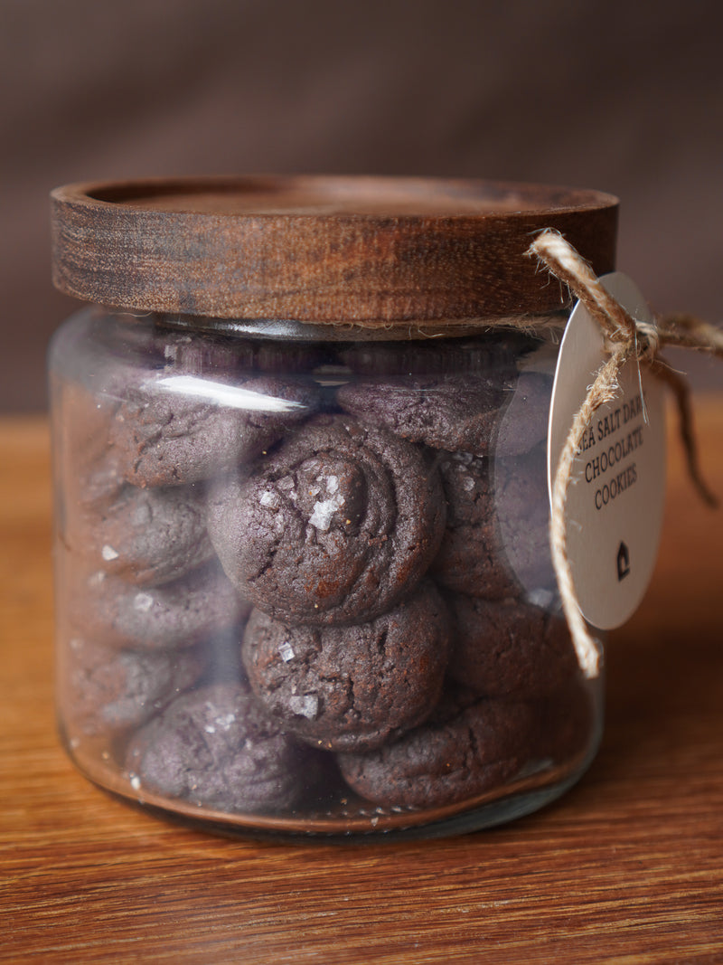 Father's Day Snack Jar - Mini Sea Salt Dark Chocolate Cookies