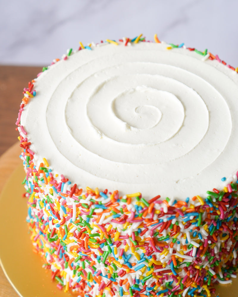 Raspberry Funfetti Cake (8")