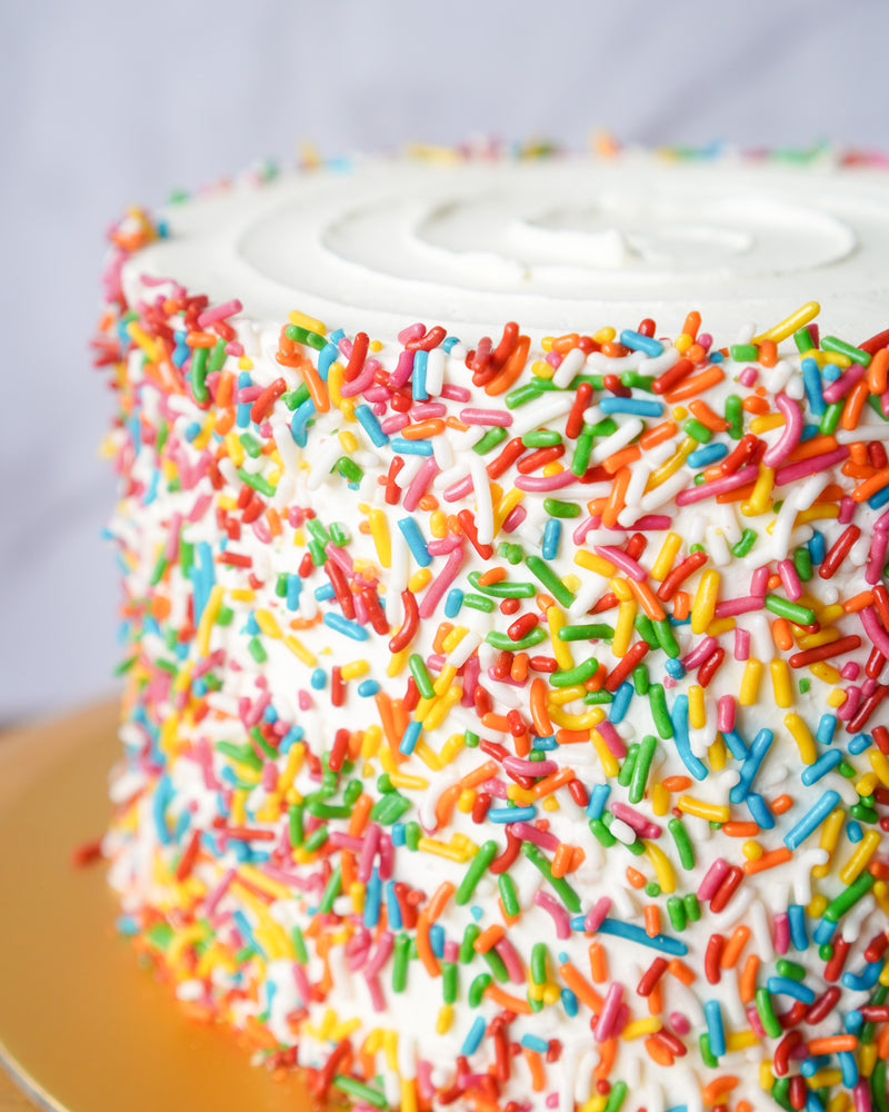 Raspberry Funfetti Cake (8")