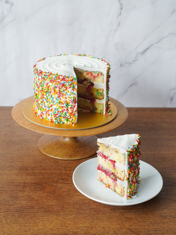 Raspberry Funfetti Cake