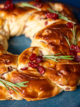 Porchetta, Cranberry & Cheddar Bread Wreath