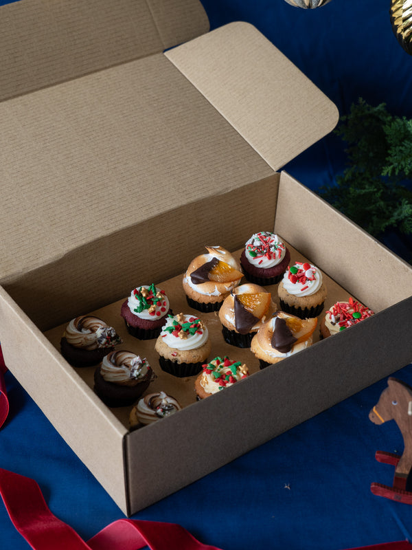 Box of 12 Mini Cupcakes - Festive Sprinkles
