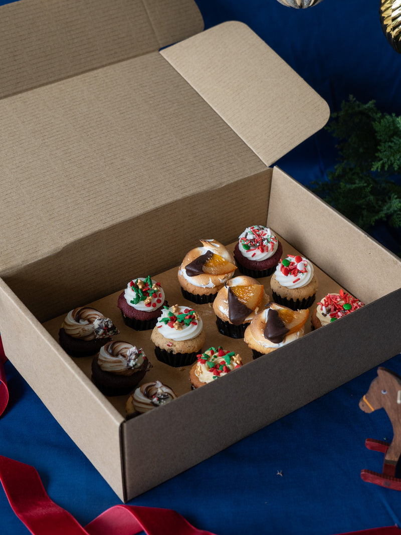Box of 12 Mini Cupcakes - Festive Sprinkles