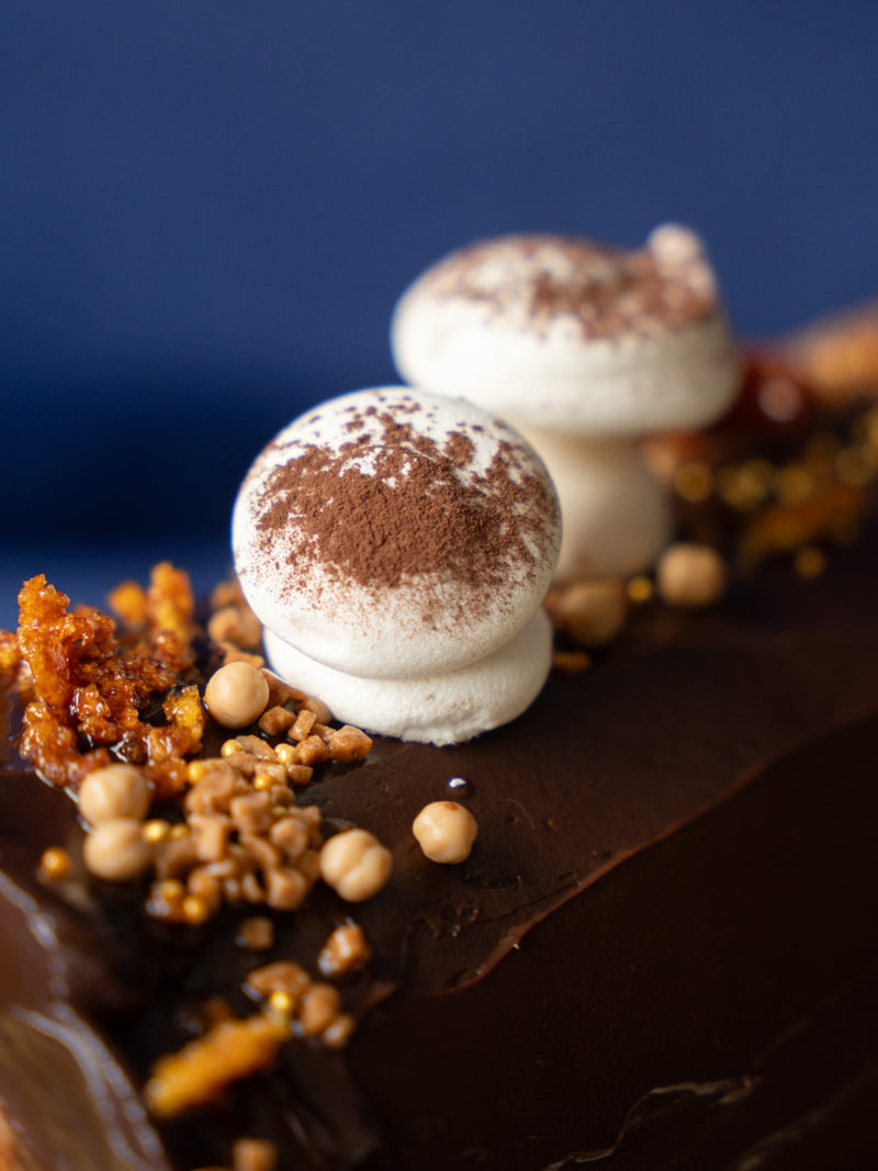 Dark Chocolate Toffee Log Cake