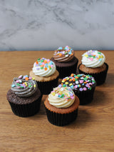 Decorate Your Own - Box of 6 Cupcakes with Sprinkles
